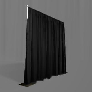 akusztikai hangszigetelő, hangelnyelő függöny fekete 296cm széles x 300cm magas